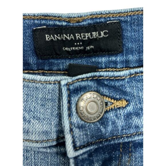 Banana Republic Distressed Girlfriend Jean Sz 25/0 Straight Leg Stretch - Picture 2 of 5